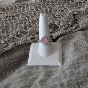 Elegant Pink Quartz Silver Ring